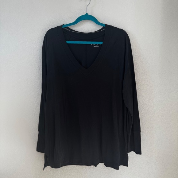 Ava & Viv Tops - AVA & VIV Womens Black V Neck Long Sleeve Tunic Top Plus Size 1X